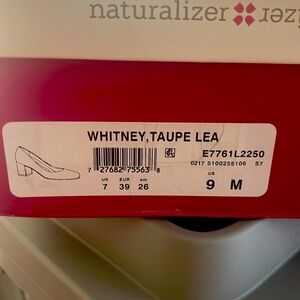 Taupe block heel pump